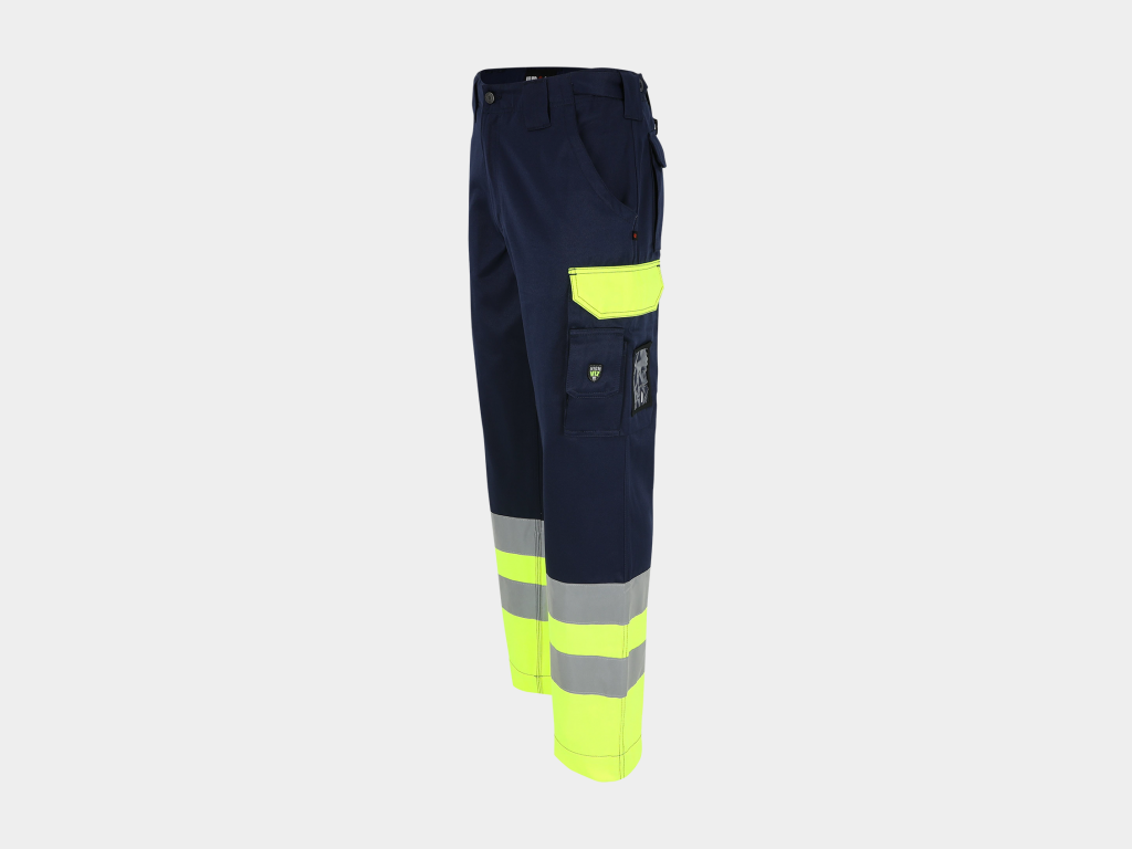 Olympus High Viz Pantalon bleu marine-jaune fluo 2.png
