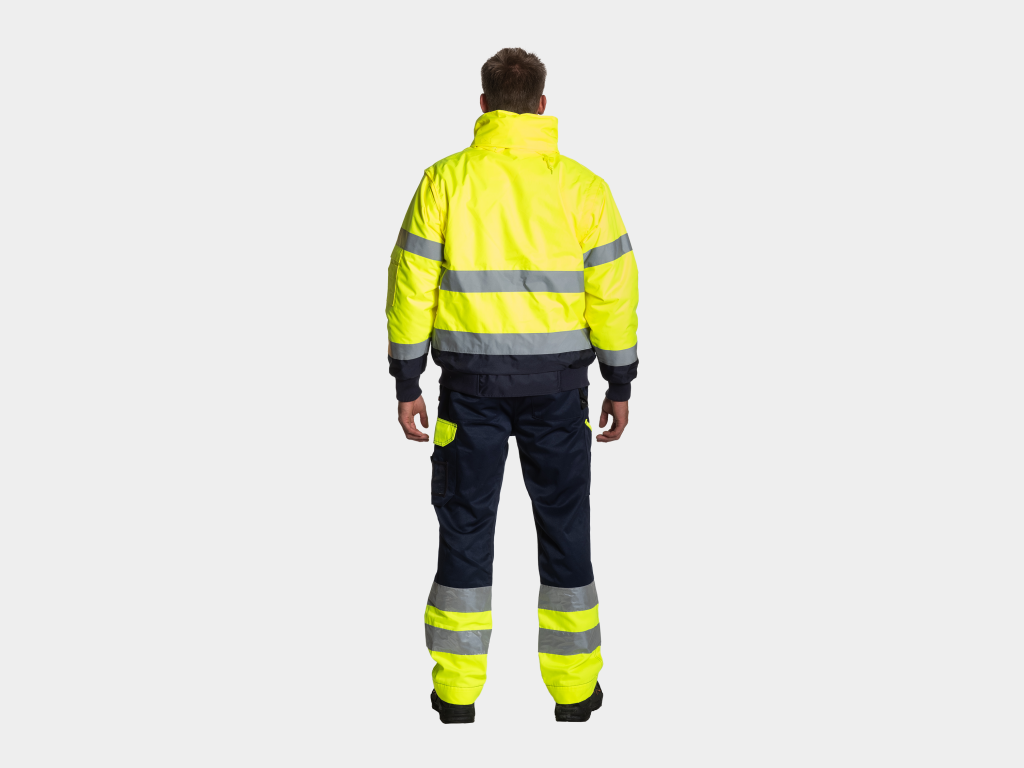 Olympus High Viz Pantalon bleu marine-jaune fluo 6.png