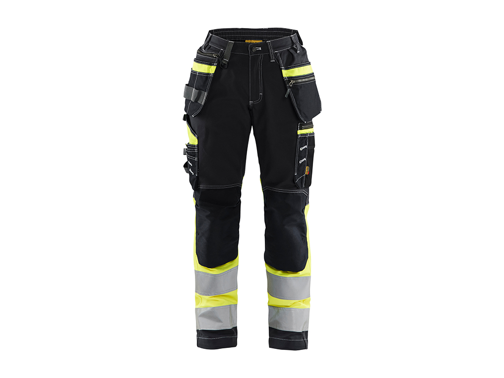 Pantalon Haute-Visibilité Stretch Femme 7196 (Noir/Jaune fluo, C32)