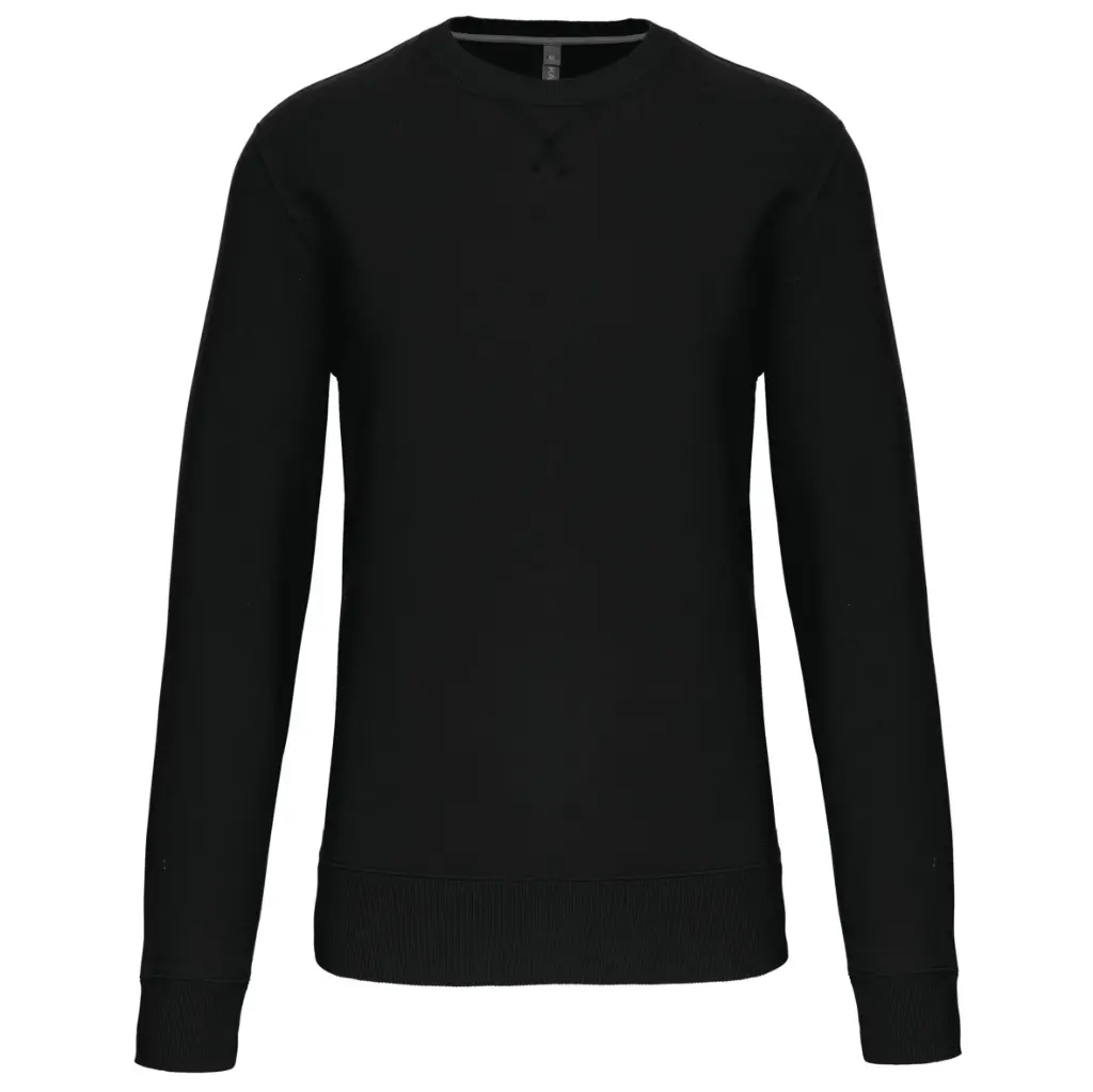 K442 - Sweat-Shirt Col Rond Unisexe (Noir, XS)