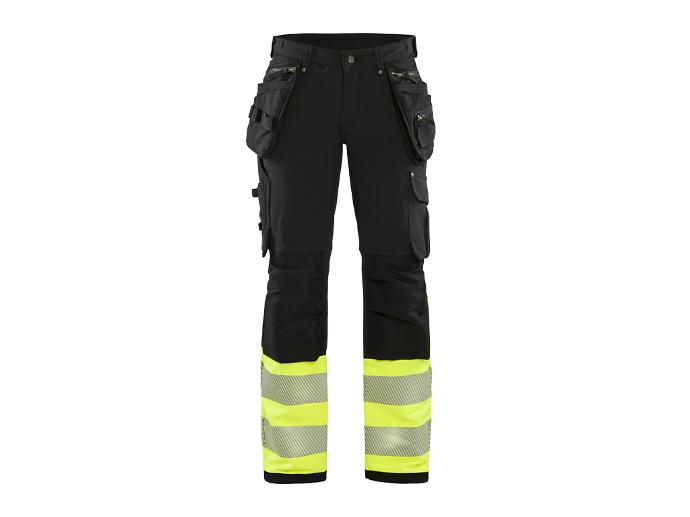 Pantalon Stretch 4D Haute-Visibilité Femme 7193 (Noir/Jaune fluo, C34)
