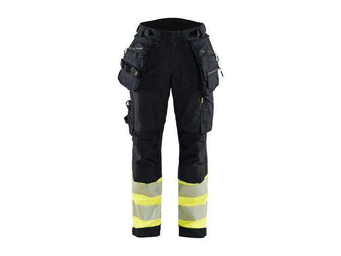 Pantalon Softshell Haute-Visibilité Femme 7114 (Noir/Jaune fluo, C32)